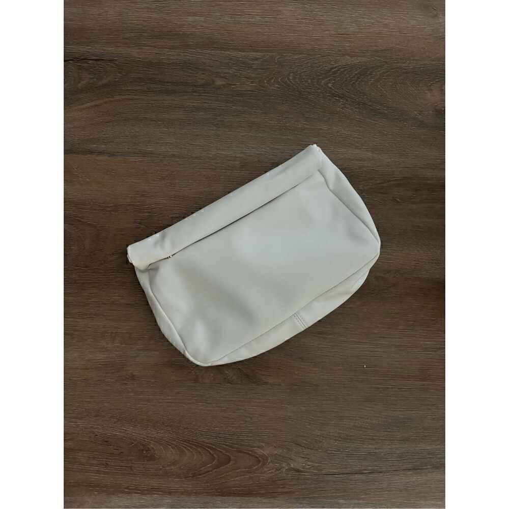ASOS Design Roll Top Clutch Bag White